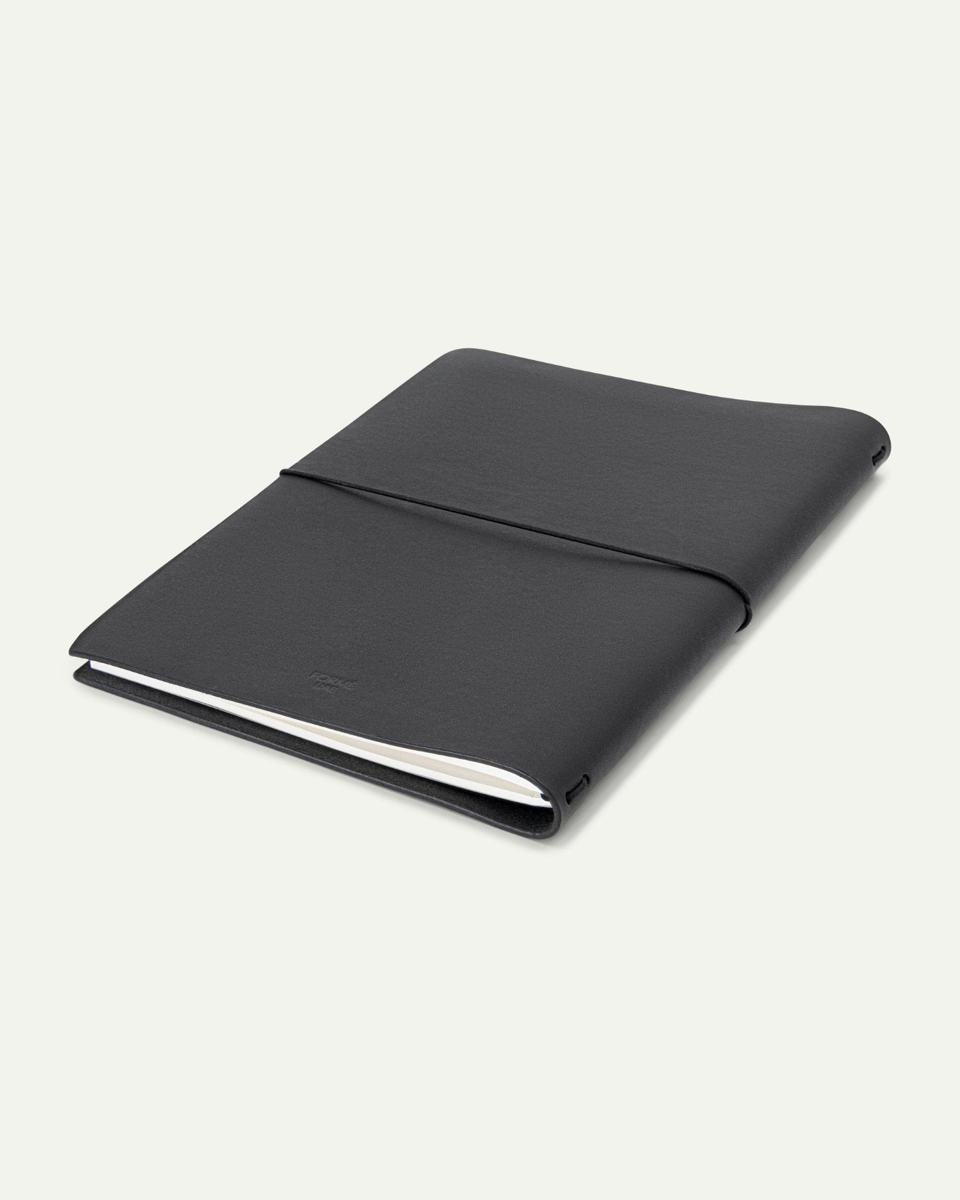 Leather Cover in Black, three-quarter view