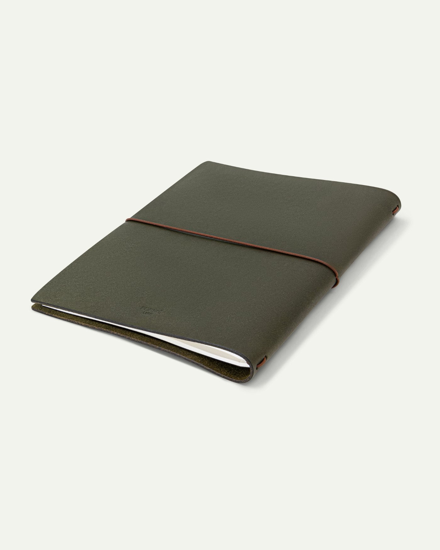 Leather Cover in Olive, three-quarter view